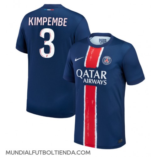 Camiseta Paris Saint-Germain Presnel Kimpembe #3 Primera Equipación Replica 2024-25 mangas cortas